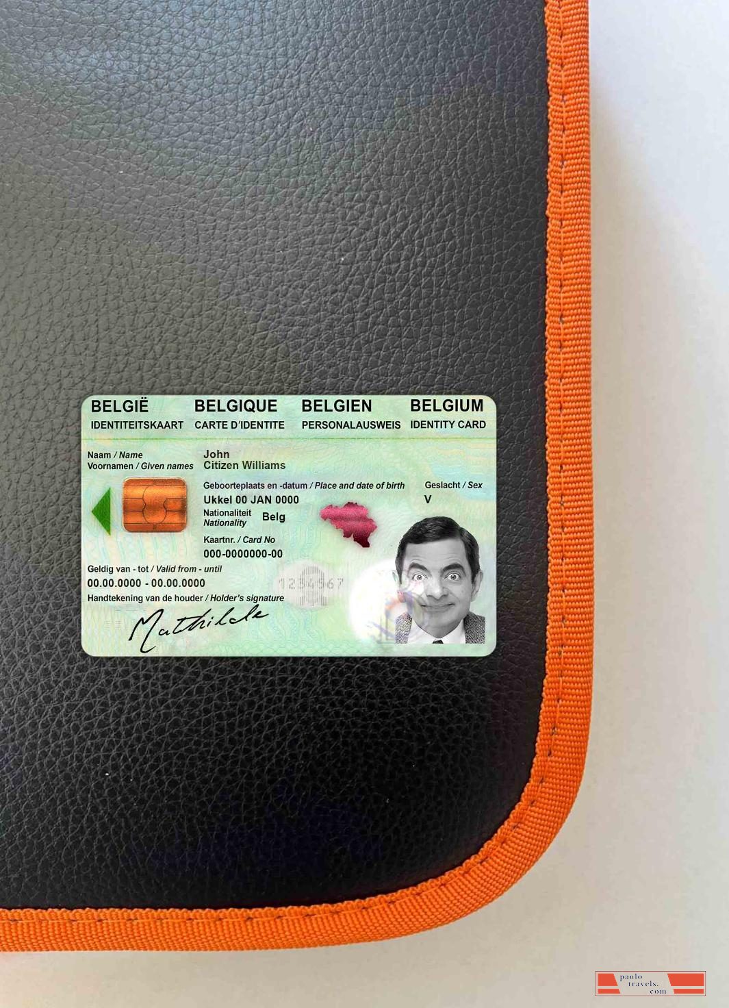 Belgium ID photolook FRONT PSD template